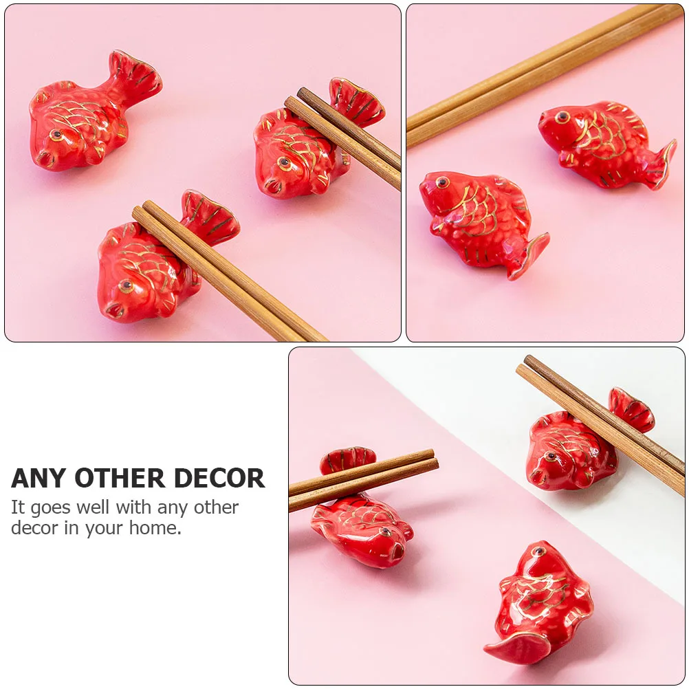 

2Pcs Goldfish Shaped Chopsticks Rest Ceramic Cutlery Holder Kitchen Tableware Supplies Decorative Dinner Table Holder for Home