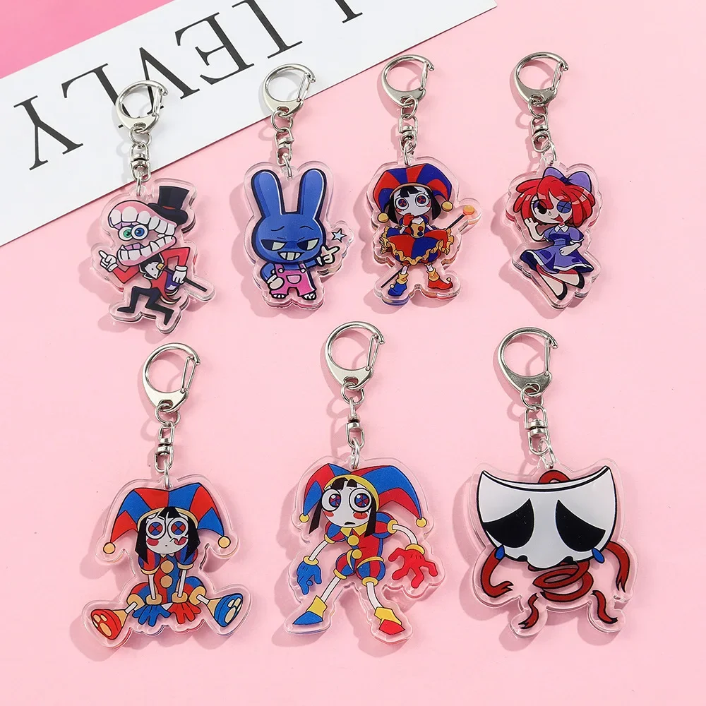 Anime Peripheral Cute The Amazing Digital Circus Acrylic Keychain Outfit Backpack Pendant Decoration Accessory Festivals Gift