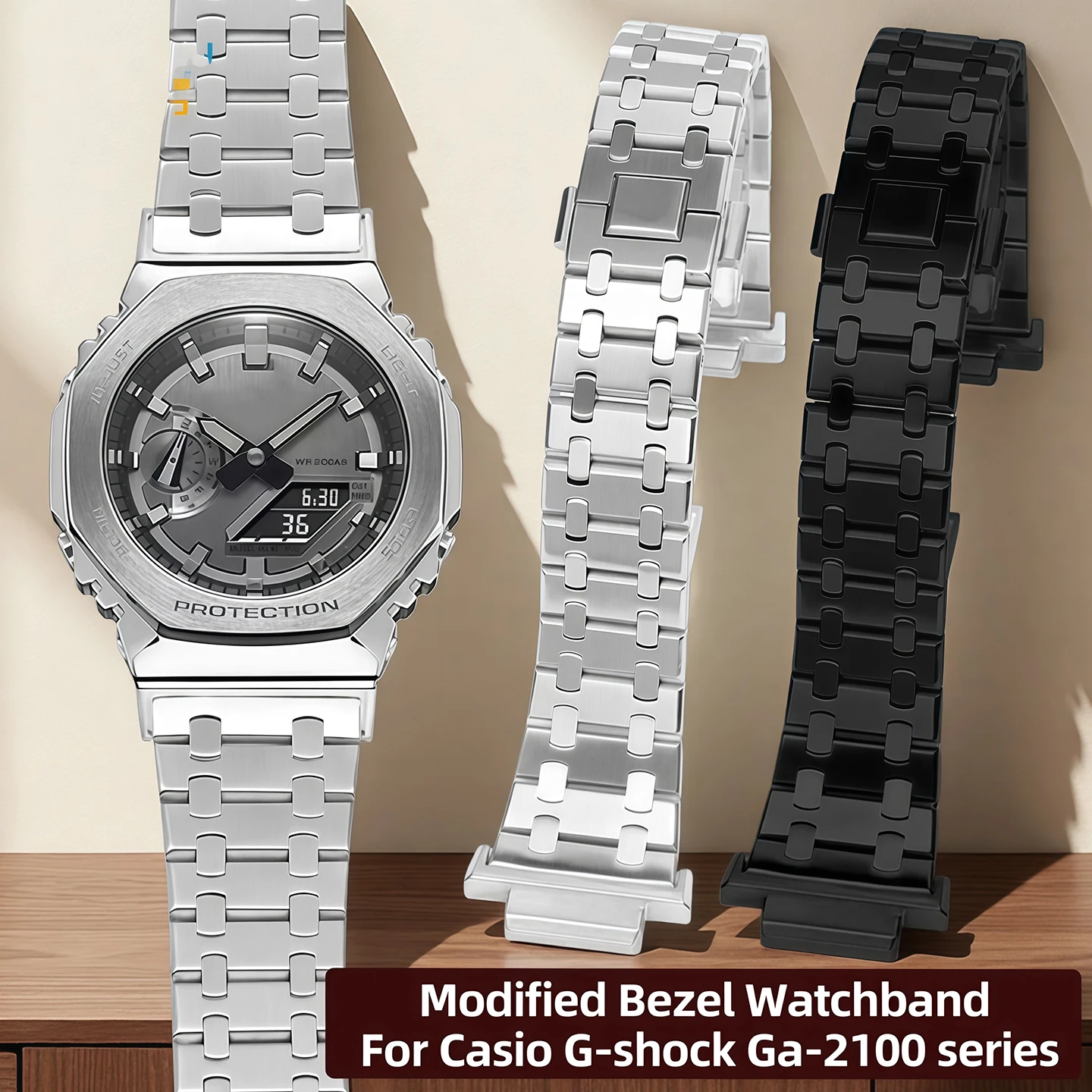 

Modified Watchband For Casio G-shock Ga-2100 Stainless Steel Strap Metal Ga2100 Ga2110 Ga-b2100 series Men's watch Accessories