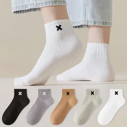 5 Pairs/Lot Men's Cotton Socks Low Tube Breathable Comfortable Simple Fashion Gifts Male Ankle Solid Color Sock