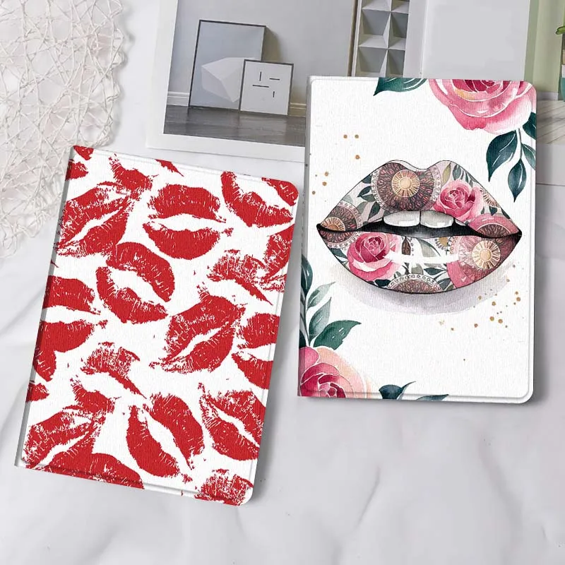 

Red Lips Pattern Design Gift Tablet Case For Samsung Tab Galaxy S6 S11 A A7 A8 A9 A11 10.1 10.4 10.5 Plus Lite