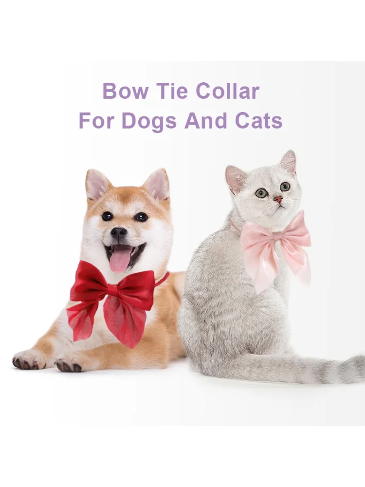 Cat Collar Adjustable Pet Bow Tie Collars for Small Cats Dogs Fashion Fancy Kitten Necktie Buckle Necklace Pet Accessoreis