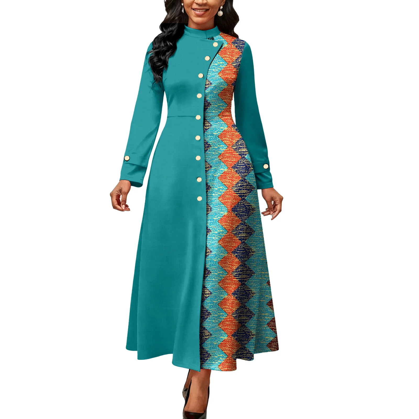 Afrikaanse jurk voor dames Dashiki kledij Ankara lange patchwork jurk Kente print kleding voor feest