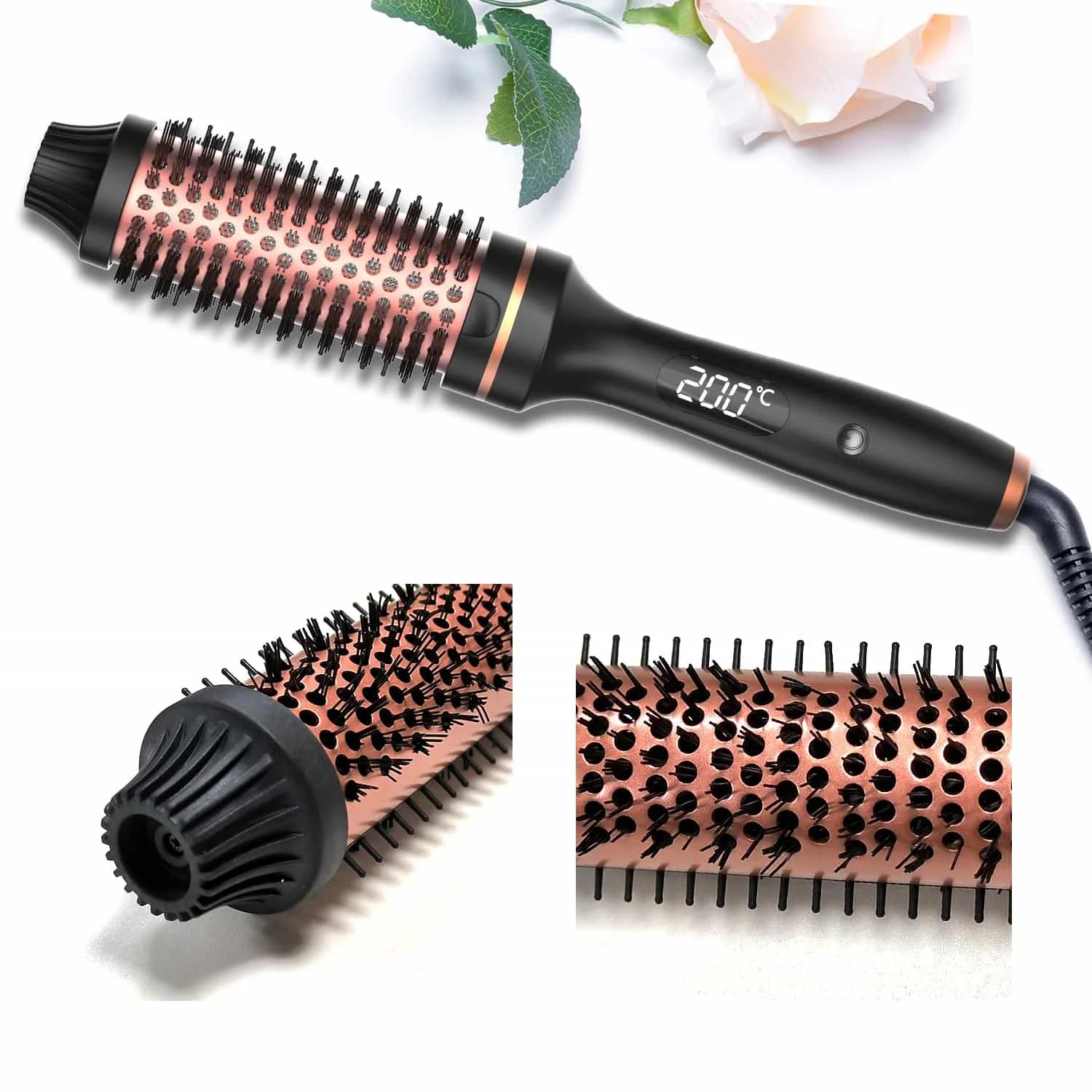 Thermal Brush Styling Comb Electric Fast Heating Anti Scald 3 in 1 Straightener Heated Brush Professional Hair Styling Brush