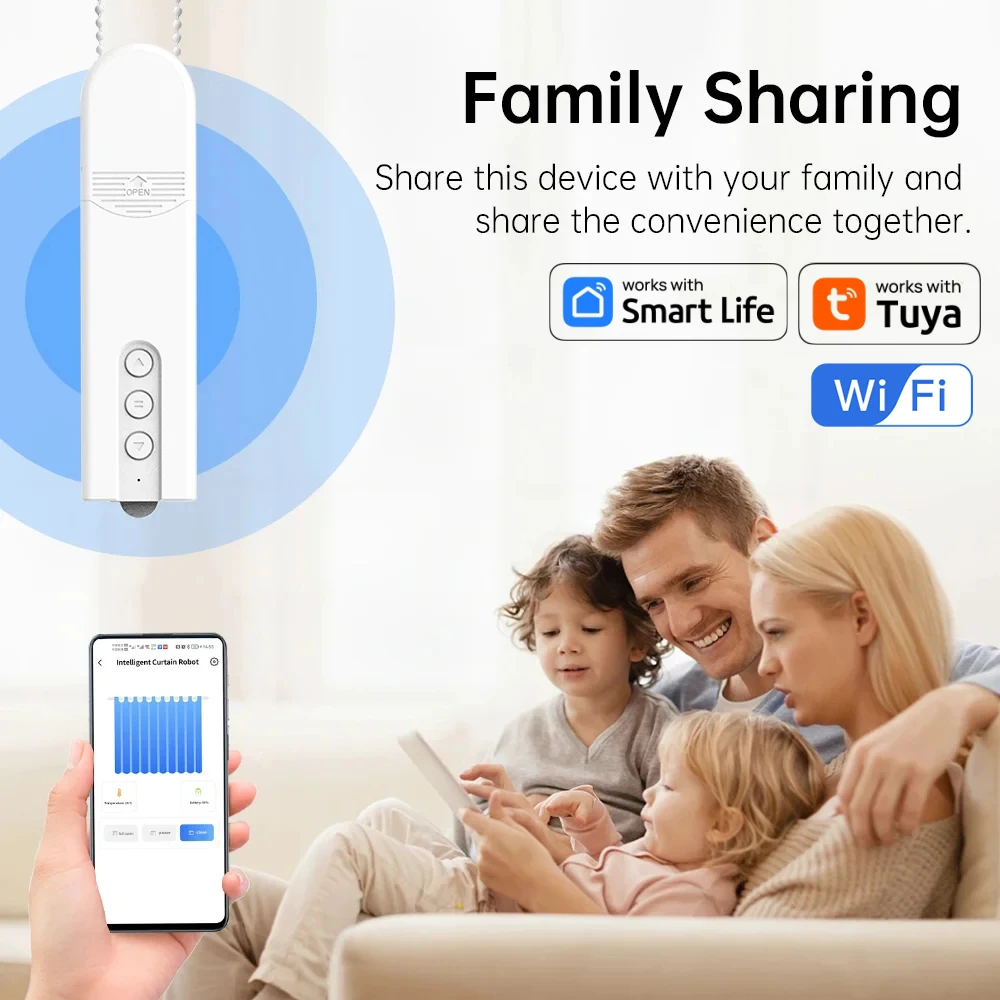 Tuya WiFi Smart Motorized Chain Roller Blinds Remote Voice Control Shade Shutter Drive Motor Work With Alexa Google Home