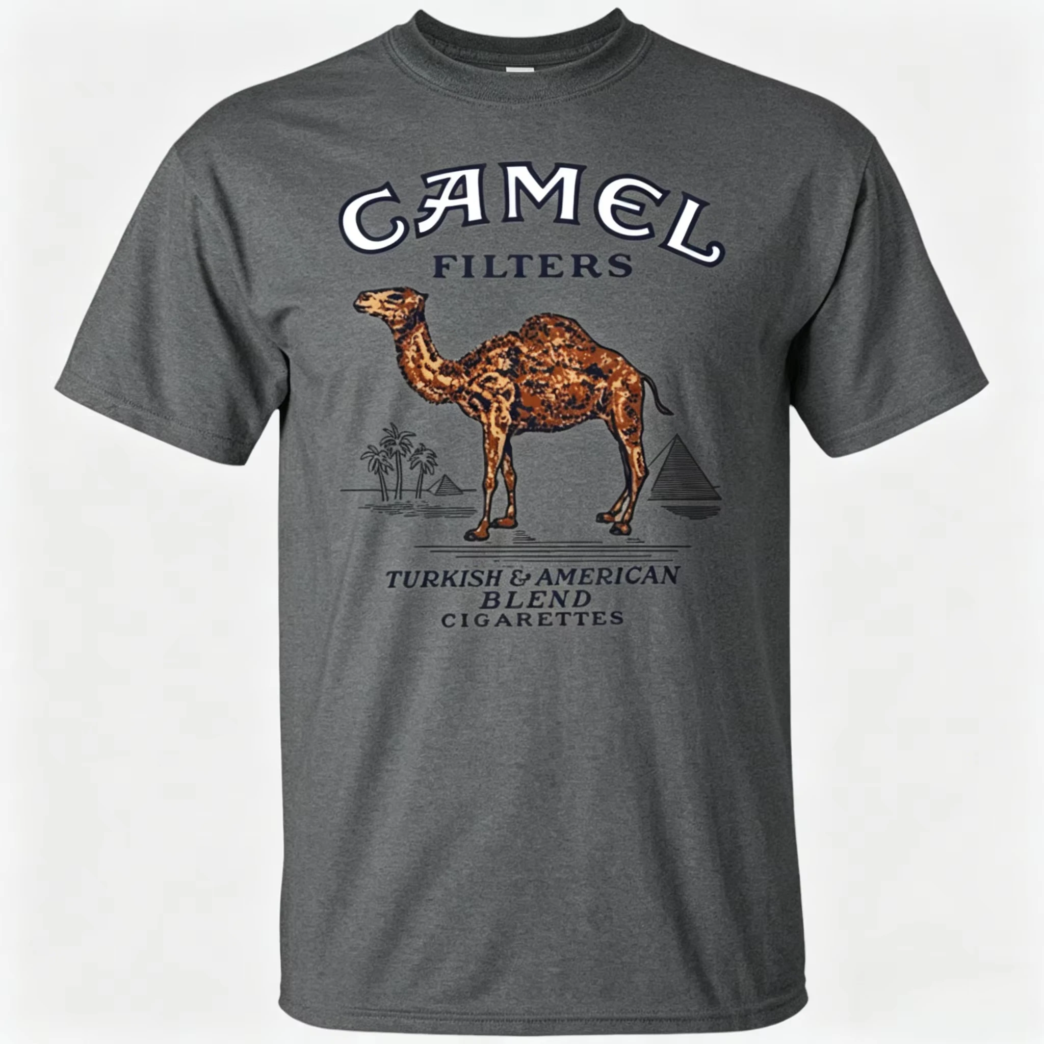 Camel Cigarette Pyramid Classic Graphics Baumwoll-T-Shirt 2026 Neuer Amerikanischer Stil für den harten Mann – Detail 7