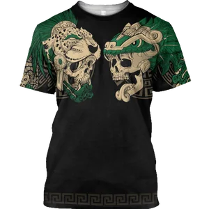 Asteca maya quetzalcoatl deus 3d verão camiseta masculina/feminina corda casual street wear o-pescoço homme grande harajuku topo 6 principais vendas maya blusa - №2
