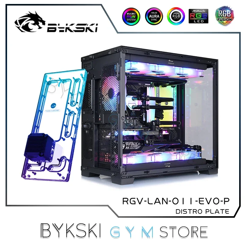 

BYKSKI Acrylic Distro Plate For LIAN LI O11 EVO Case,RGB Reservoir Kit For CPU GPU PC Water Cooling System RGV-LAN-O11-EVO-P