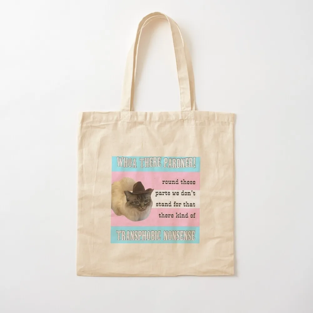 

Primcess Pamcake - Trans Rights Cowboy Cat Tote Bag shopper bag women tote bag canvas for beach tote men's