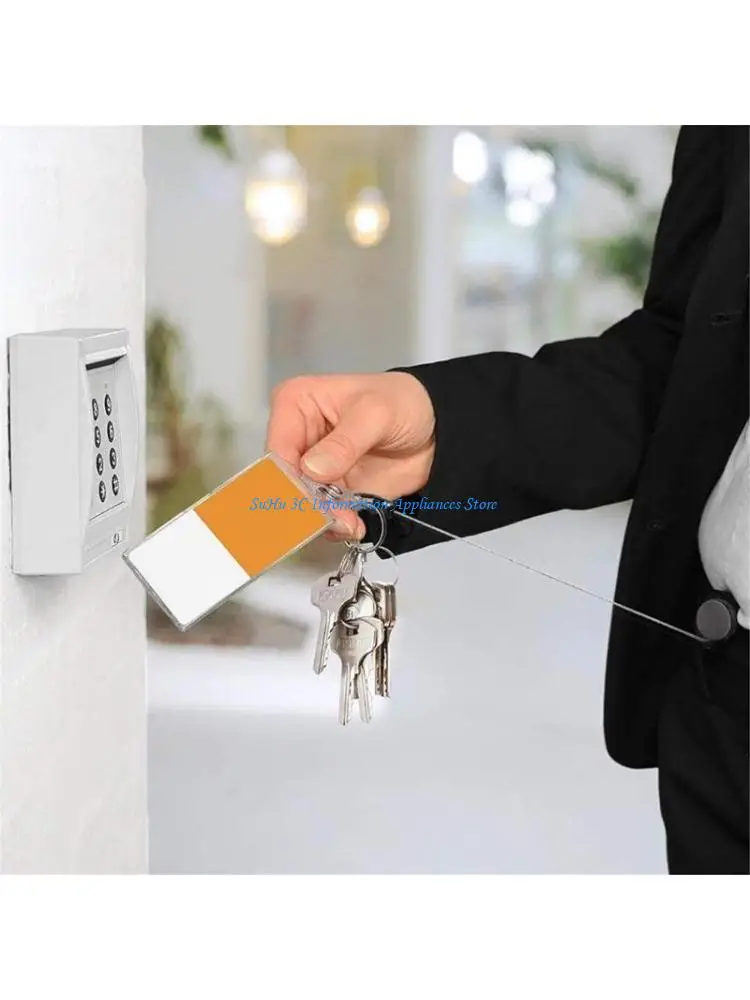 Porte-mousqueton robuste, bobine badge d'identification, porte-clés rétractable, facile à utiliser pour le bureau l'école