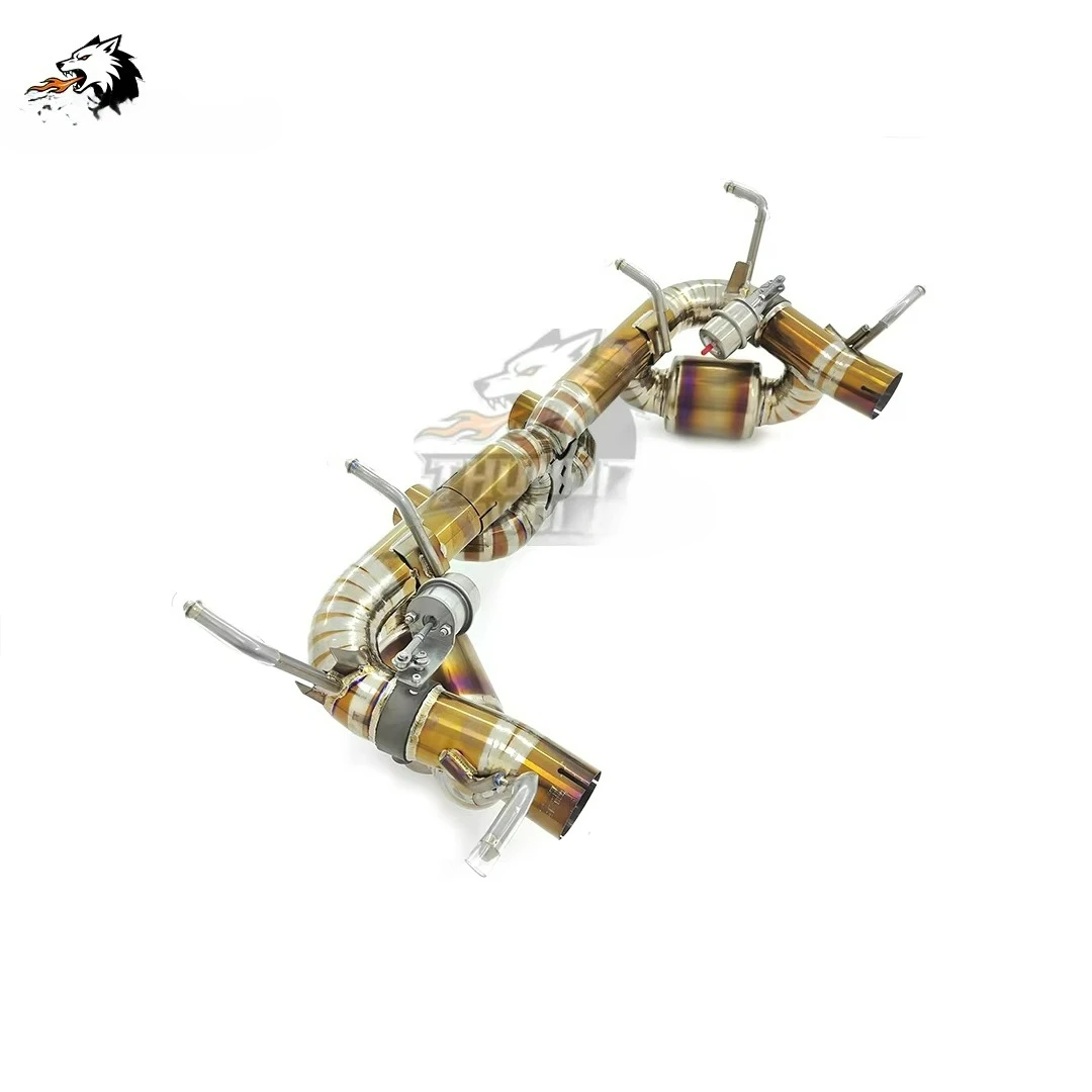 Hetu High Performance,Compatible with  for Ferrari 458 Titanium Alloy Exhaust System With Vacuum Valved(Gold) Hot Sale