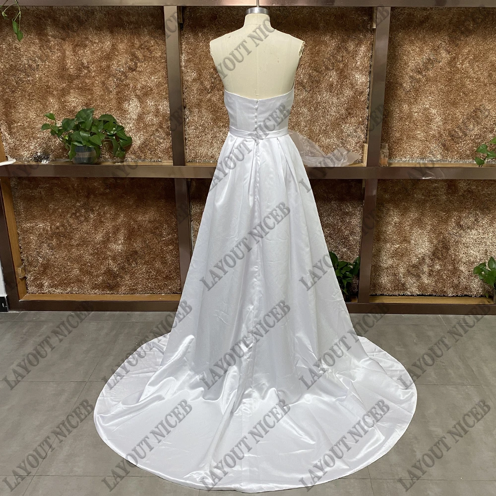 얼룩 웨딩 드레스 분할 vestidos de novia Sweetheart Neck robe de mariée For Women 2023 Custom Sweep Train 가운 with Belt