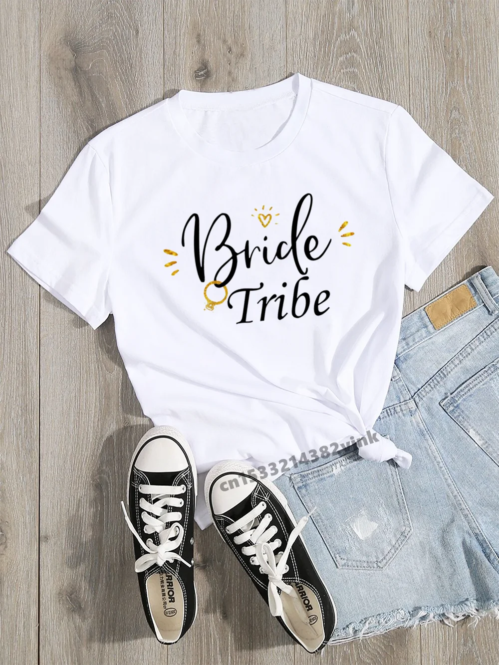 Bride Ring Finger Bride Team Print Bachelorette Wedding Party Women T-shirt Casual ladies basic O-collar Short Sleeved T-shirt