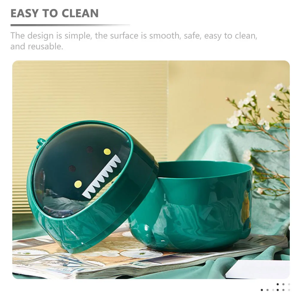 Tempat Sampah Flip Top Desain Dinosaurus Lucu Untuk Dapur Kamar Mandi Kantor Desktop Rumah Tangga Multi-Fungsi Plastik Dapat Digunakan Kembali