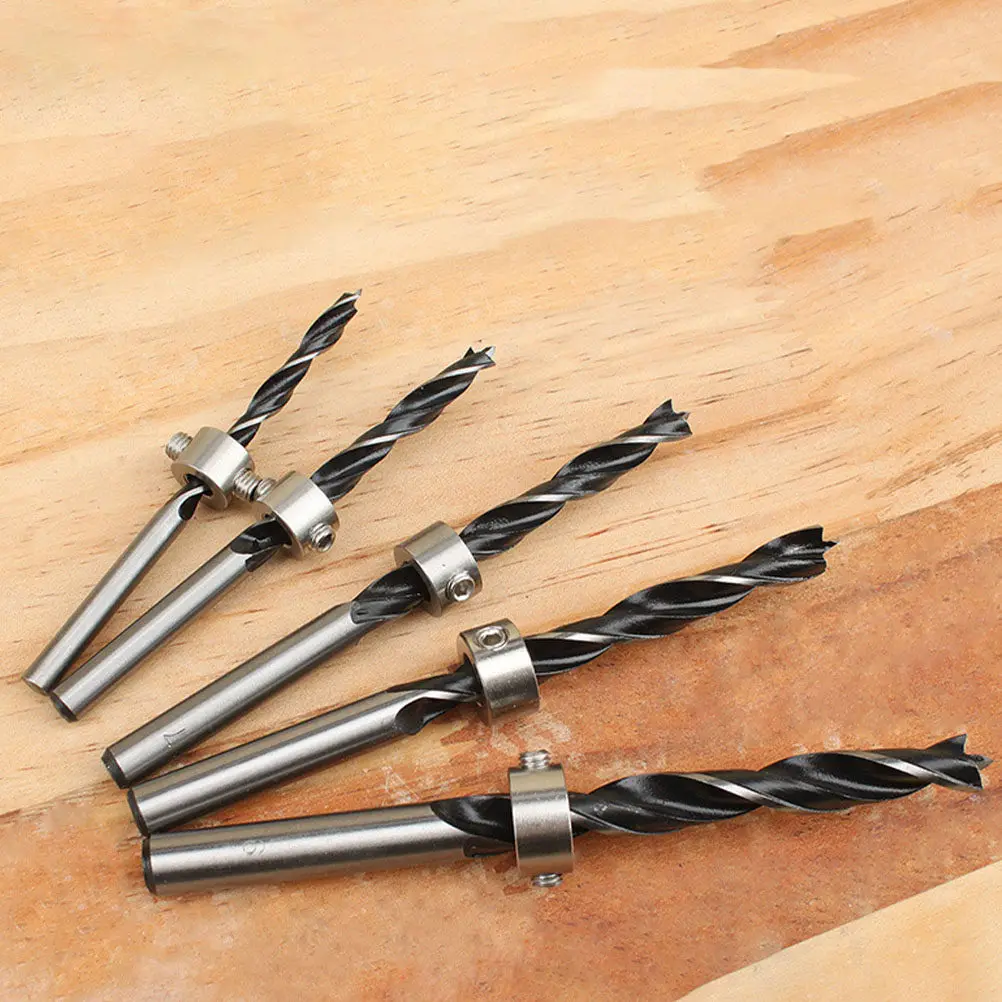 8Pcs Adjustable Drill Bit Depth Stop Collar Ring 3-10Mm Stainless Steel for Repeatable Drilling Woodworking Metal Drill Bit