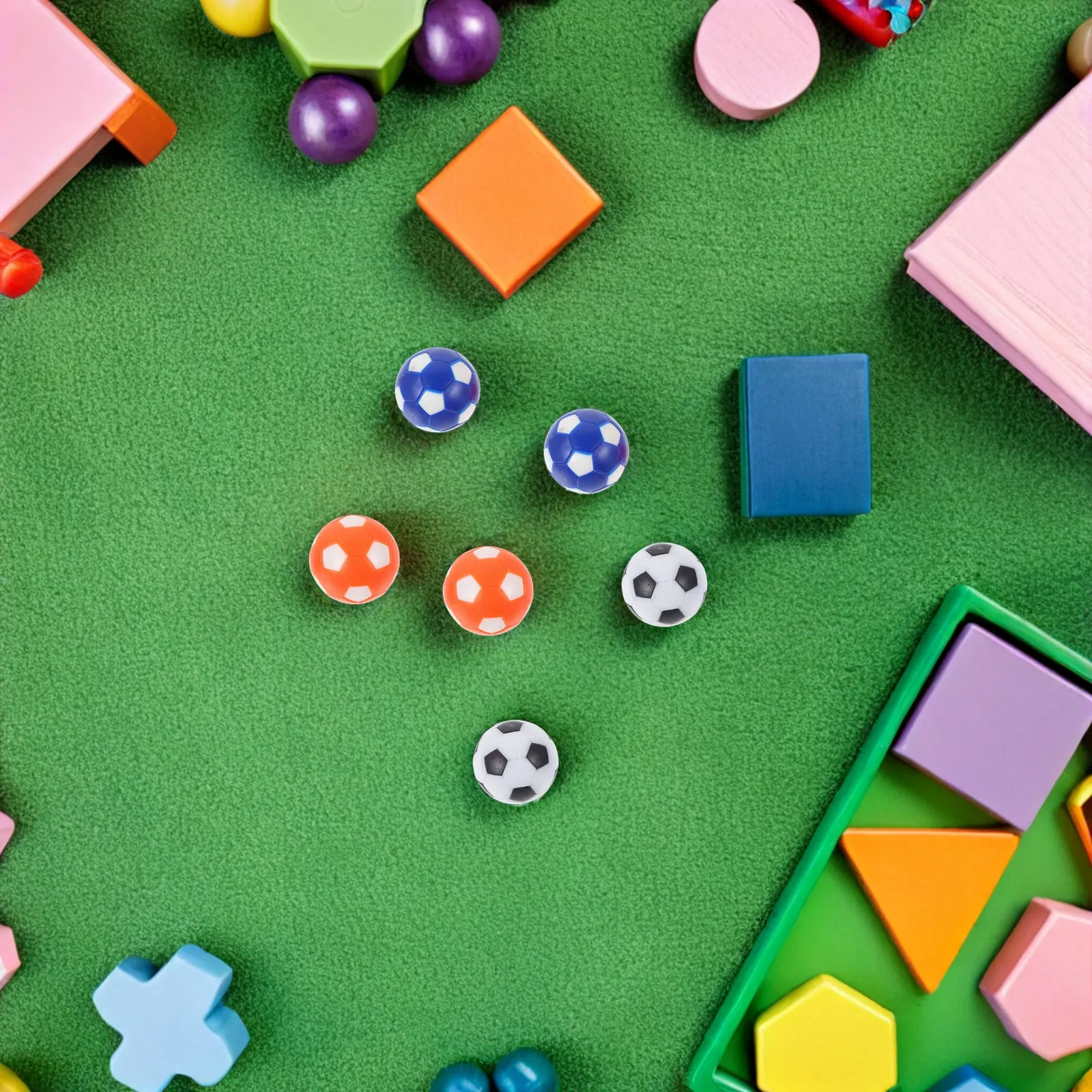 

18Pcs Table Soccer Balls Children's Foosball Balls Multicolor 28Mm Replacement for Mini Table Football Games Party