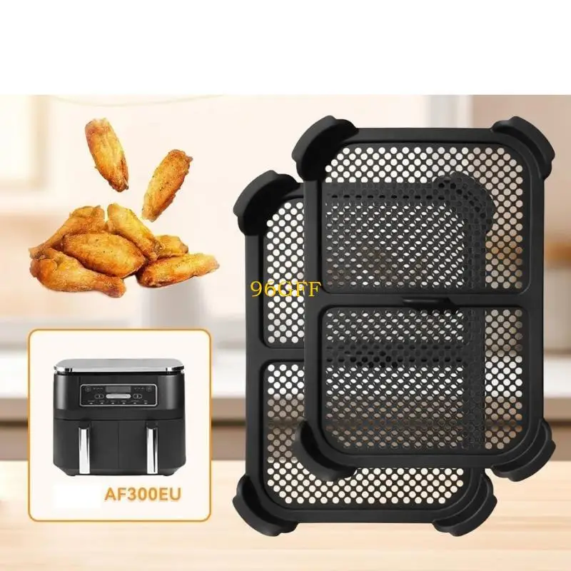 96GF Reusable Silicone Oil Splatter Guard Cover for Air Fryers High Temperature Resistant Easy Cleaning Kitchen Accessory