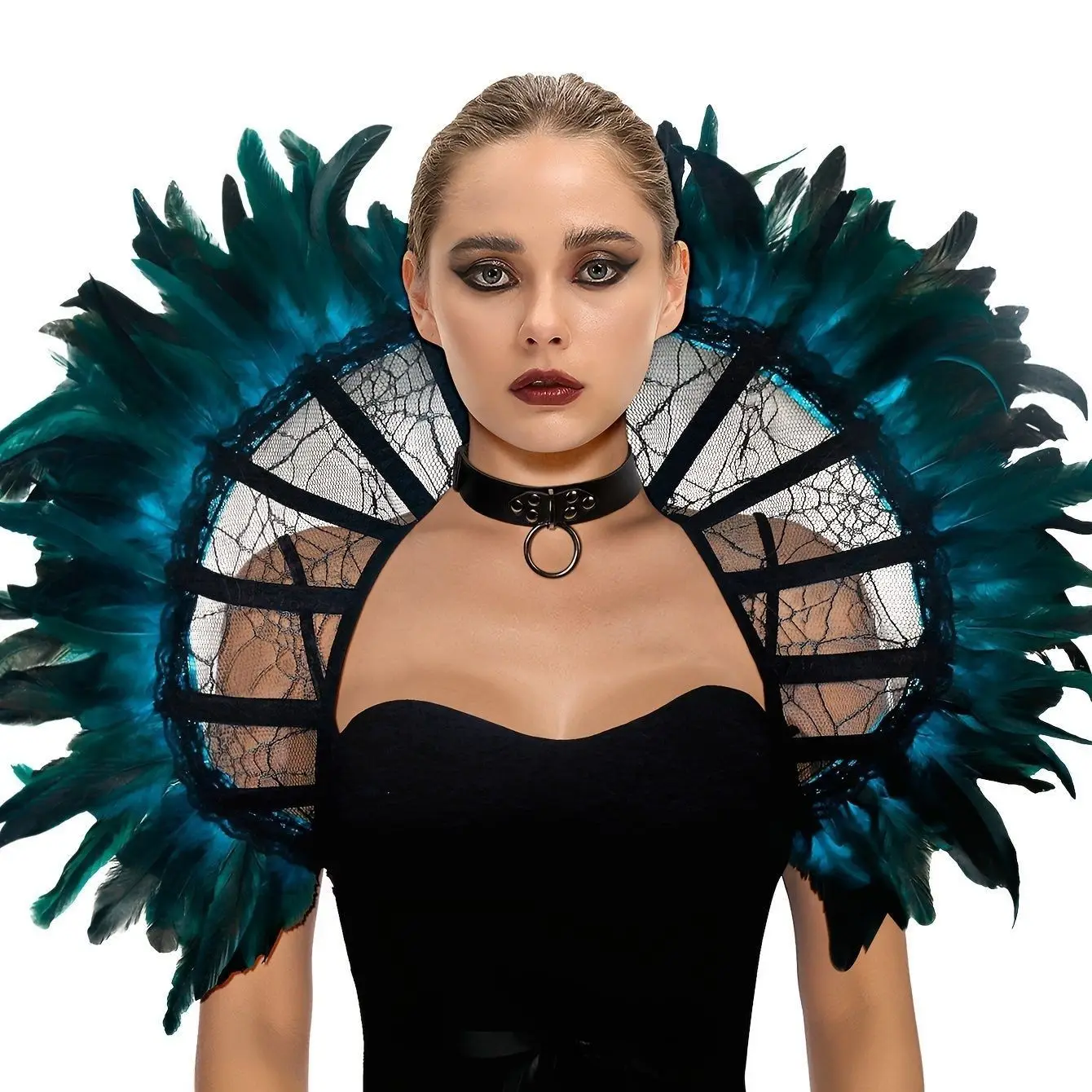 عباءة دانتيل لولين مع هيكل عظمي من نيلين على شكل كرة زي نسائي ملابس عرقية أداء المسرح Dr #4