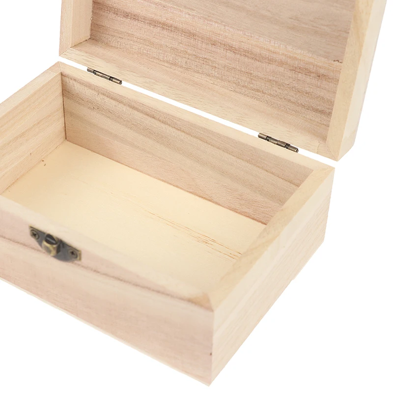 1 Pc Natural Wood Retro Jewelry Box Desktop Clamshell Storage Case Home Decoration Handcrafted Wooden Gift Boxes