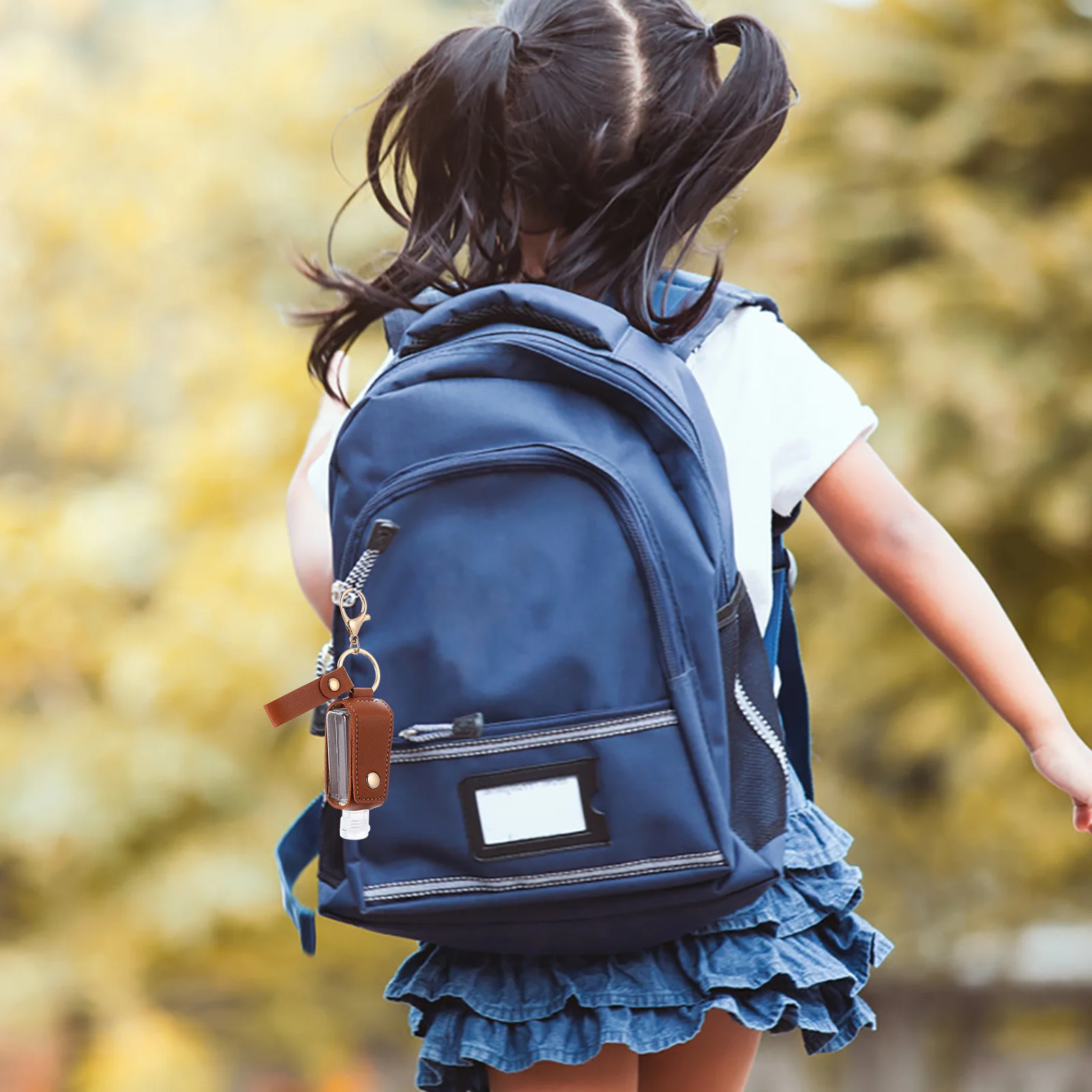 

1Set Durable Bottle Keychain Holder Portable Empty Bottle Plastic Travel Hand Case Keyring Pendant