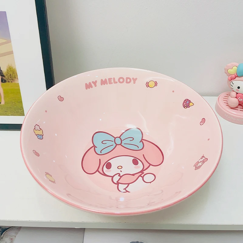وعاء المعكرونة سانريو المنزلي من السيراميك وعاء الحساء الكبير أدوات المائدة اللطيفة على شكل رسوم متحركة وعاء ميلودي سينامورول #3