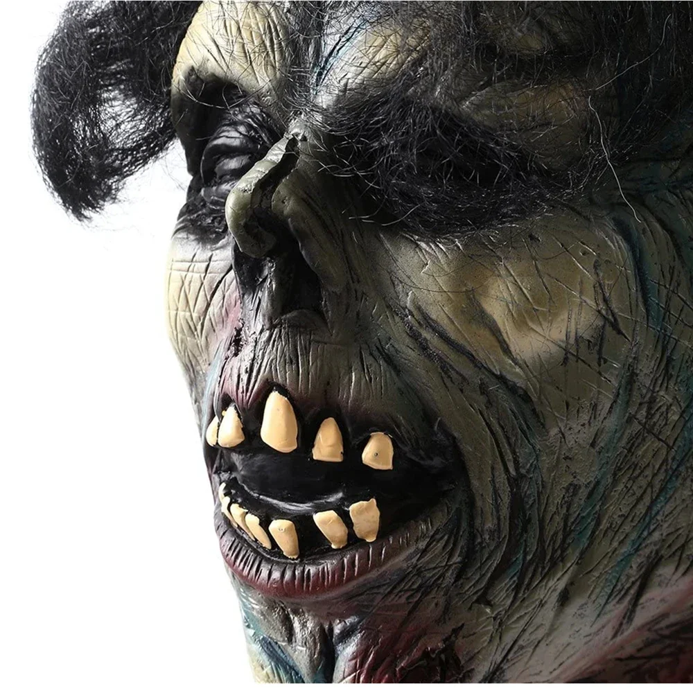 Scary Hanging Severed Head Life-Size Latex Zombie Head Halloween Party Indoor Outdoor Bar Decoration Haunted House Decor Props 5