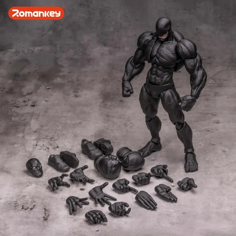 ฟิกเกอร์แอคชั่นชายร่างใหญ่สีดำ Romankey - รุ่นลิมิเต็ดอิดิชั่น ของแท้ ผลิตจาก PVC พร้อมอุปกรณ์เสริมกล้ามเนื้อแบบถอดเปลี่ยนได้ สำหรับงานนิทรรศการ WF