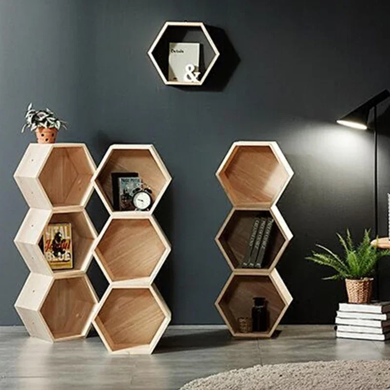 

Thickened plate customized bookshelf bookcase carefully polished wall-hanging partition Plaid frame arbitrary splicing Display D