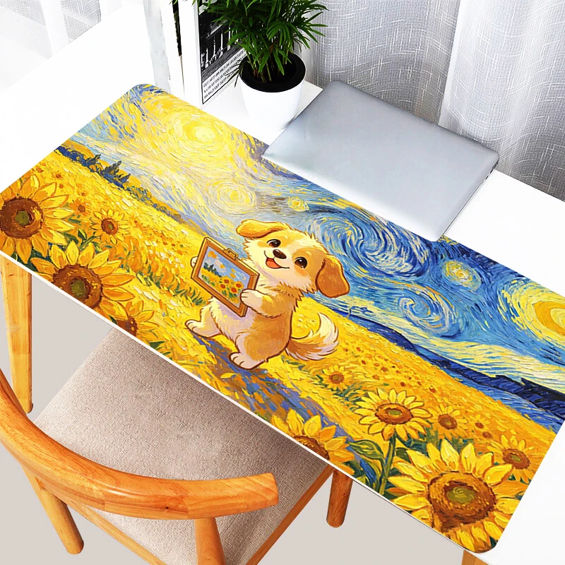 Cute dog Mouse Pad kawaii Anime Desk Mat Office Laptop Gamer Carpet Non-Slip Computer Mouse Mat Large
