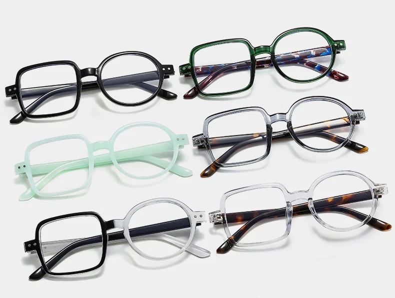 Oec cpo quadratische Brille Frauen Männer Mode klare Brille optische Brille Rahmen Persönlichkeit runde transparente Linse Spektakel – Detail 2
