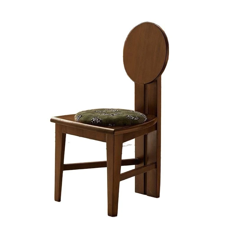 Triangle chair medium antique solid wood dining chair backrest soft bag household chair