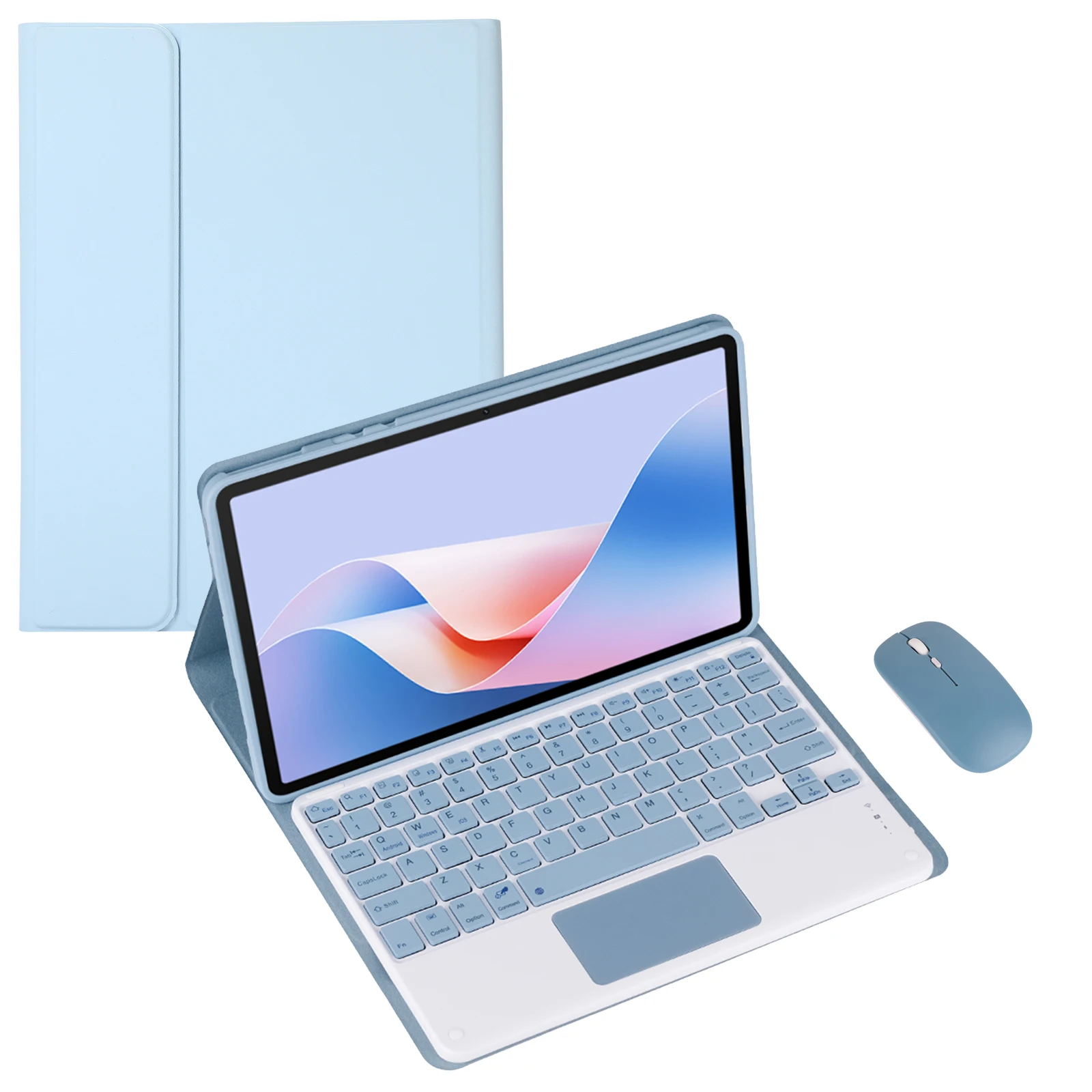 

Wireless Bluetooth Keyboard Case for BBK S8 Tablet 14.2 Inch Student Tablet Keyboard Cover with Mouse, PU Full Wrap Frame