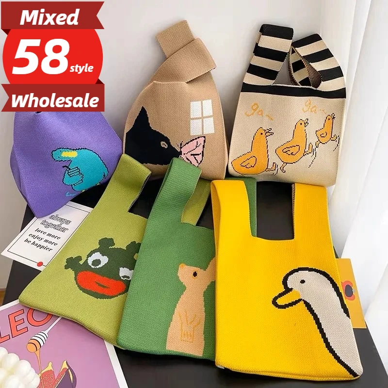 Женская сумка на запястье с узлом, портативная мини-тоут в полоску