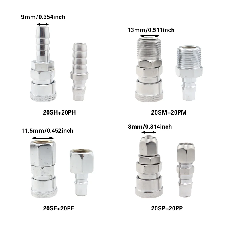 Connettore rapido autobloccante tipo C compressore d'aria pompa d'aria tubo dell'aria docking testa maschio e femmina tubo dell'aria inserimento rapido pneum