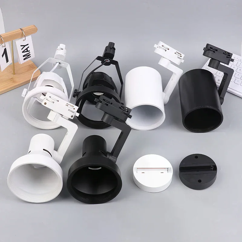 PAR30 LED E27 Track Light Bracket Base 2/3Wires Rail Ceiling Lamps Holder Clothing Store Living Room Commercial Use