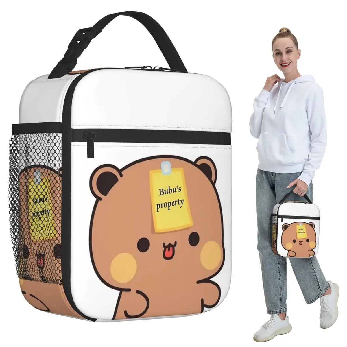 Bubu Dudu Panda And Brownie Bear Couple V8 2024 Insulated Lunch Bag Cooler Thermal Food Box Tote Portable Lunch Boxes Container