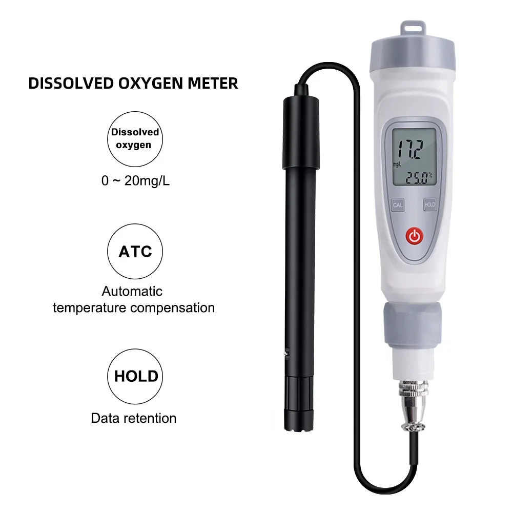 yieryi JPB-70A Portable Digital Pen Dissolved Oxygen Meter Water Quality Tester Dissolved Oxygen Detector Test Range 0-20 mg/l