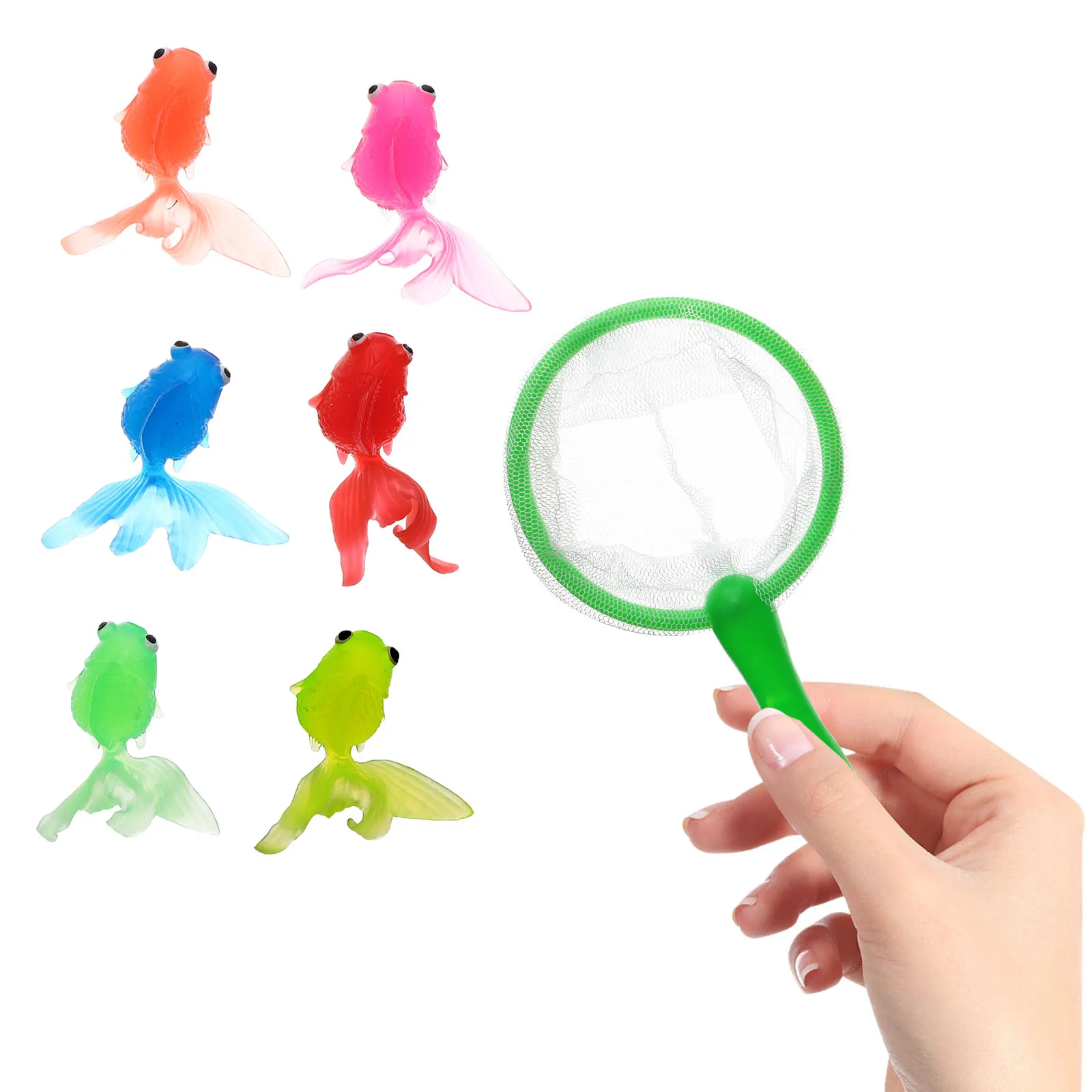 مجموعة واحدة من لعبة صيد الأسماك للأطفال الرضع، تصميم بألوان زاهية، خفيف الوزن وآمن للعب المائي