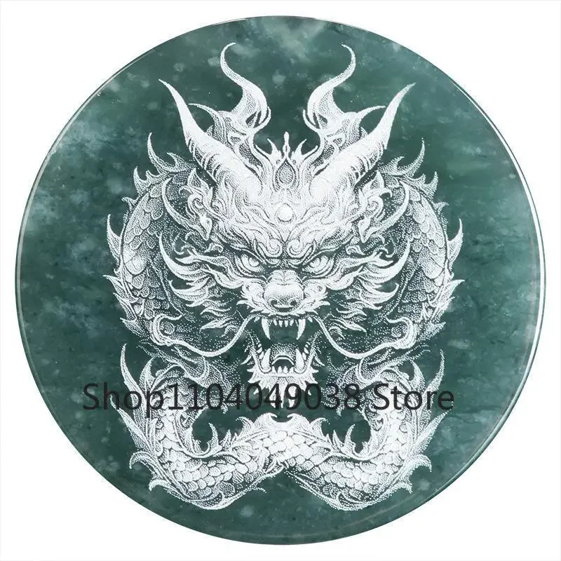 Natural jadeite azul sombra de água escultura guanyin buda dragão gelo pingente requintado luxo masculino e feminino colar mascote