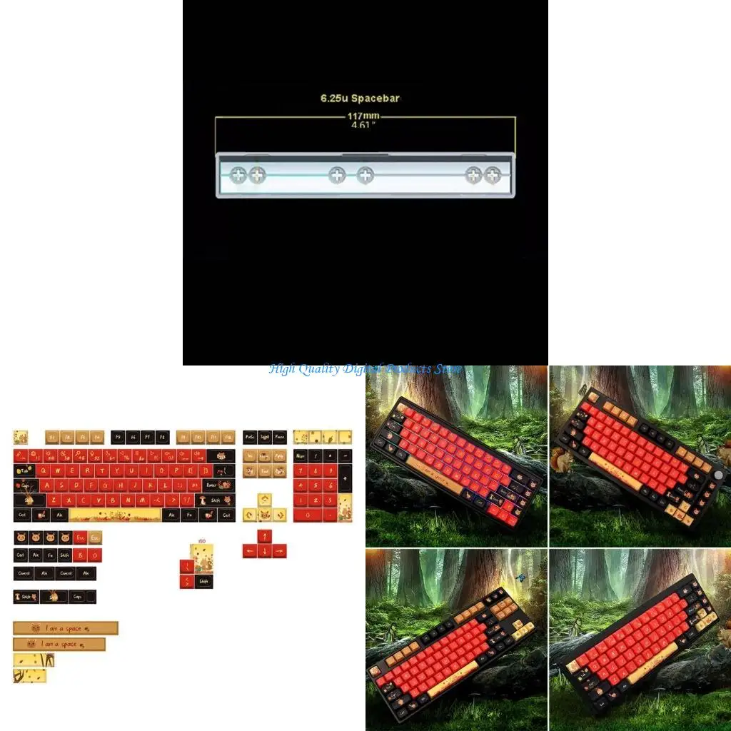 

U2JE 139 Keys Squirrel Keycaps XDA PBT Dye-Sub XDA Cartoon Keycap For MX-Switches Mechanical Keyboard 61 64 68 89 980 104