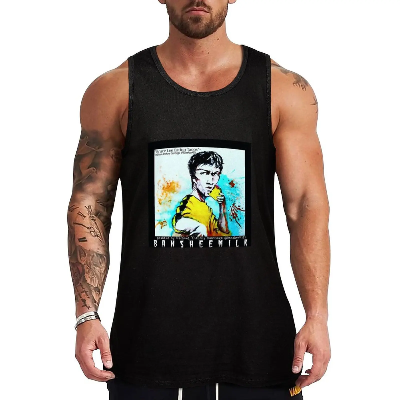 Bruce Eating Tacos Tank Top Men's fitness t-shirt gym t-shirts man Men's summer clothes 2024