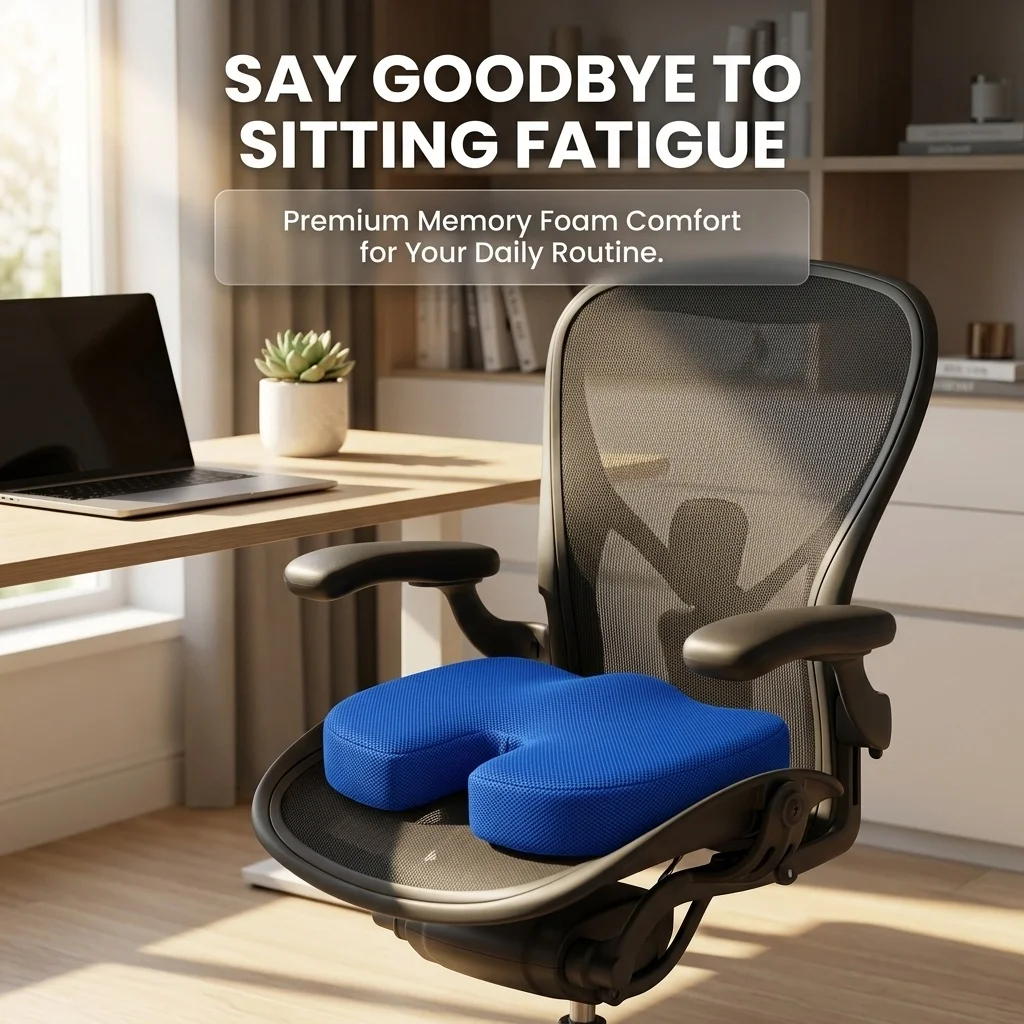 Comfortable Breathable Seat Cushion, U-Shaped Design Wave Sponge Massage Cushion Can Relieve Office Buttock Pressure/Coccyx Pain