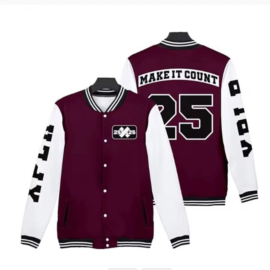 XPLR Sam and Colby Merch Baseball Jacket Men Bomber Jacket Outwear Streetwear Hip Hop Maroon Letterman College Baseball Uniform