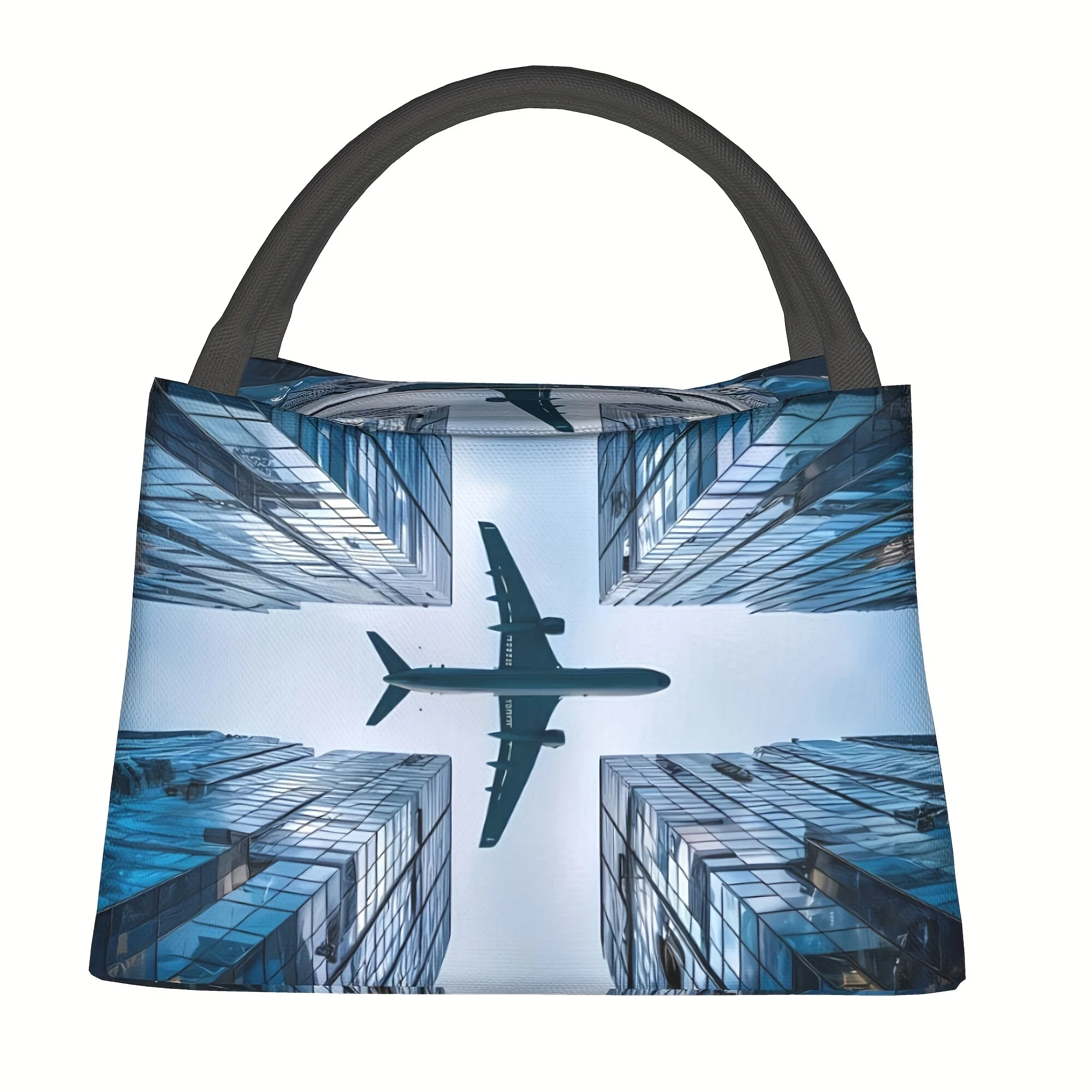 

A Christmas Gift Featuring an Airplane Design, Portable Insulated Lunch Box, Reusable Food Container, Bento Bag