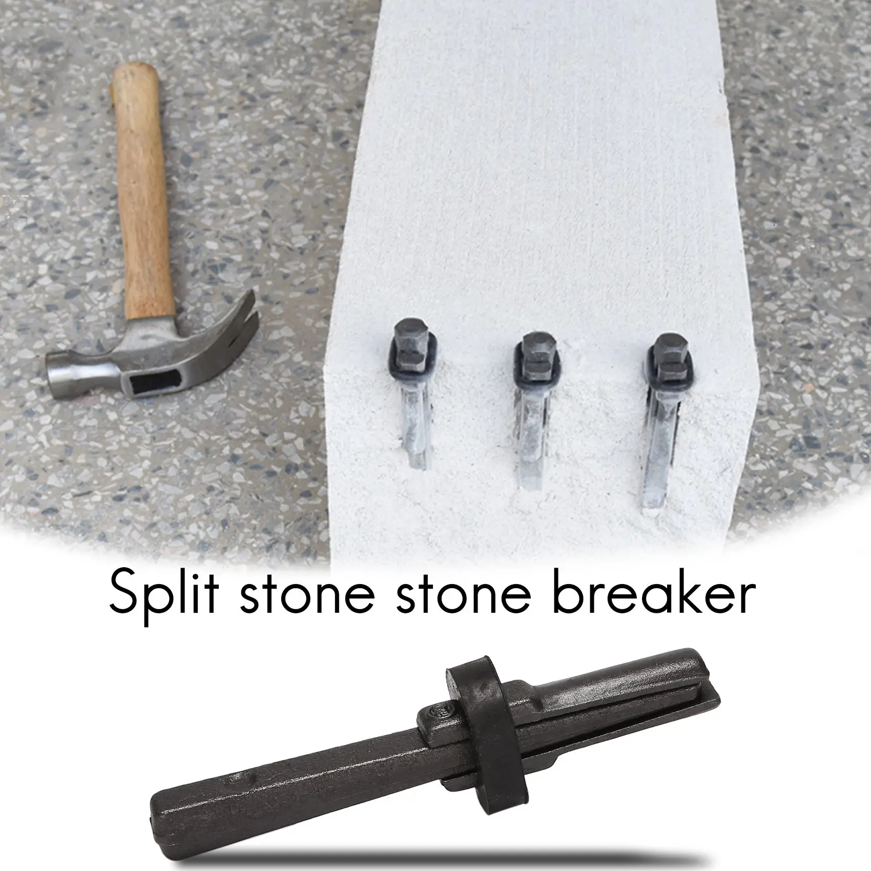 7 Set New Stone Splitter 9/16in Metal Plug Wedges and Feathers Shims Concrete Rock Splitters Hand Tool