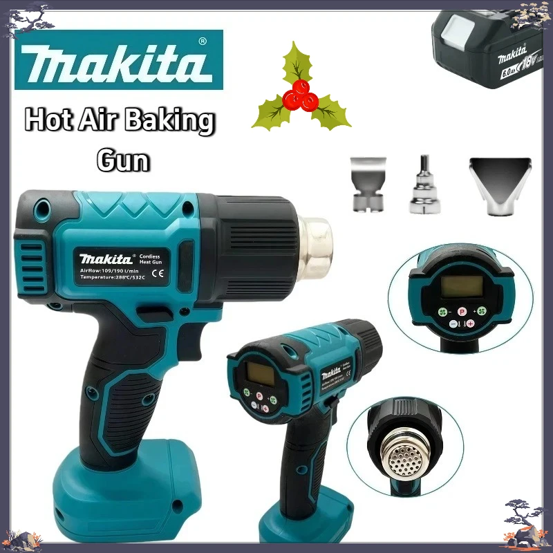 

Makita 18V 550 ° Термофен с контролем температуры, беспроводной ручной фен с LED-дисплеем, термовоздуходувка для пайки