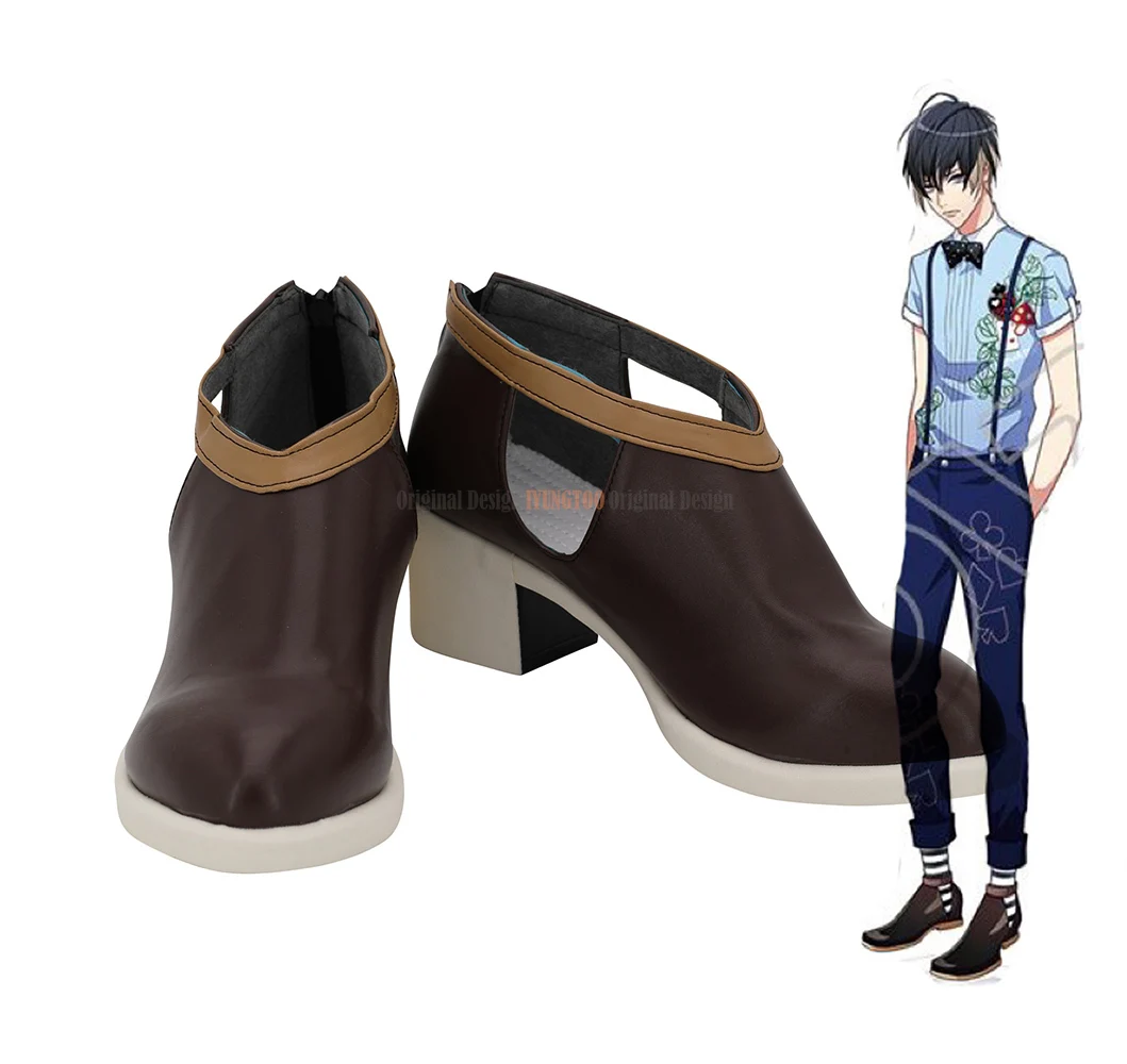 

Usui Masumi Shoes Cosplay A3! Usui Masumi Cosplay Brown Shoes High Heel Boots Custom Made Any Size