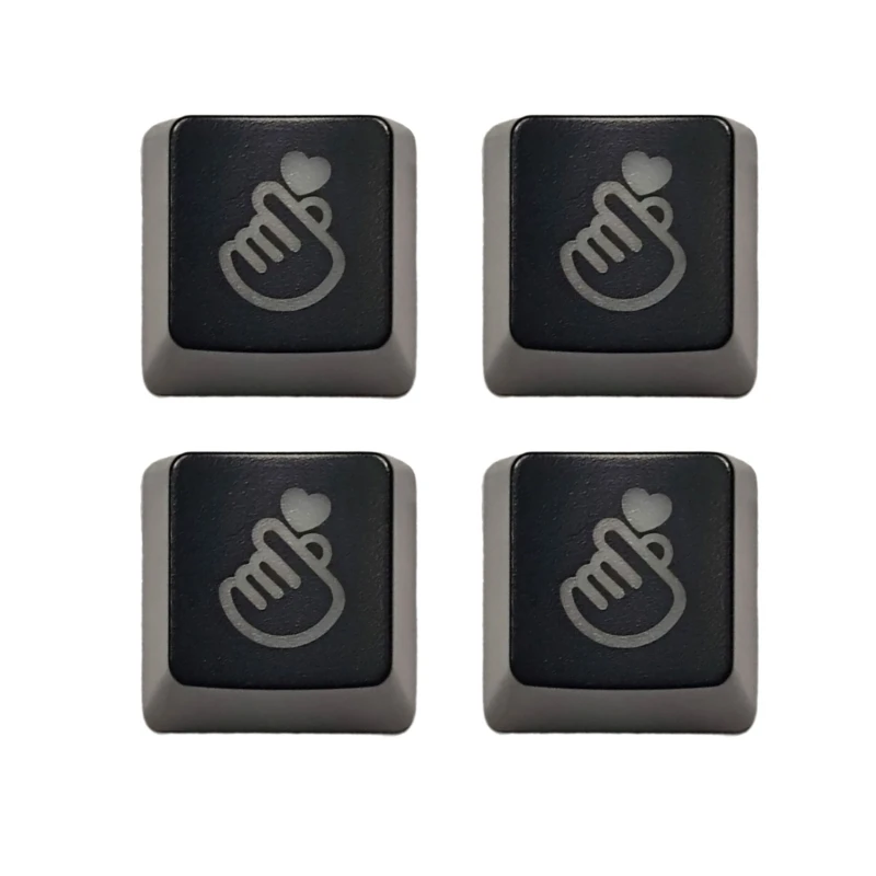 U55C Heart Themed ABS Keycaps 4PCS OEM Profile With Soft Glowing Effect For Mechanical Keyboards