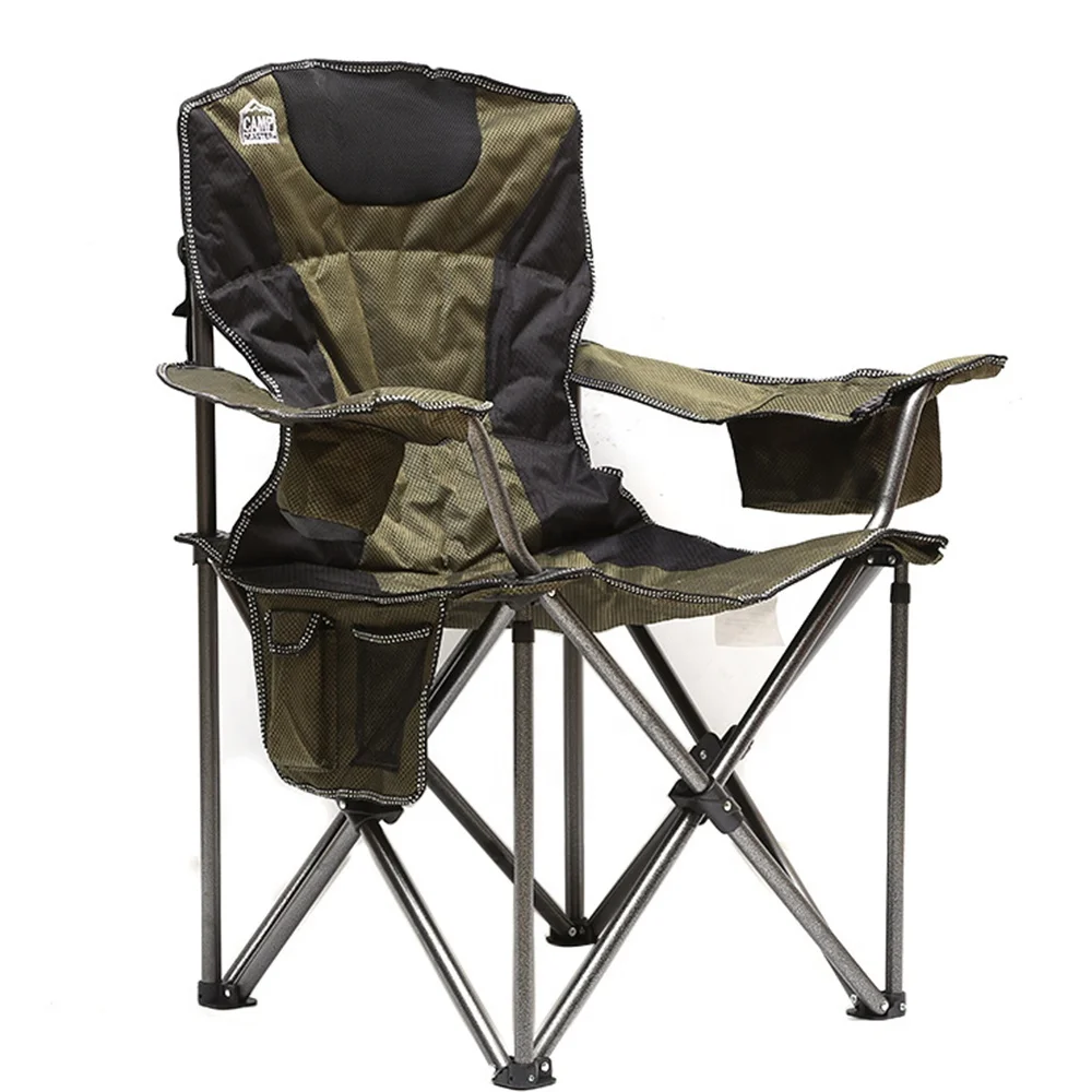 Portable Chair Outdoor Folding Camping Oversized Folding Chair With Cooler Bag for Lawn Picnic and Fishing