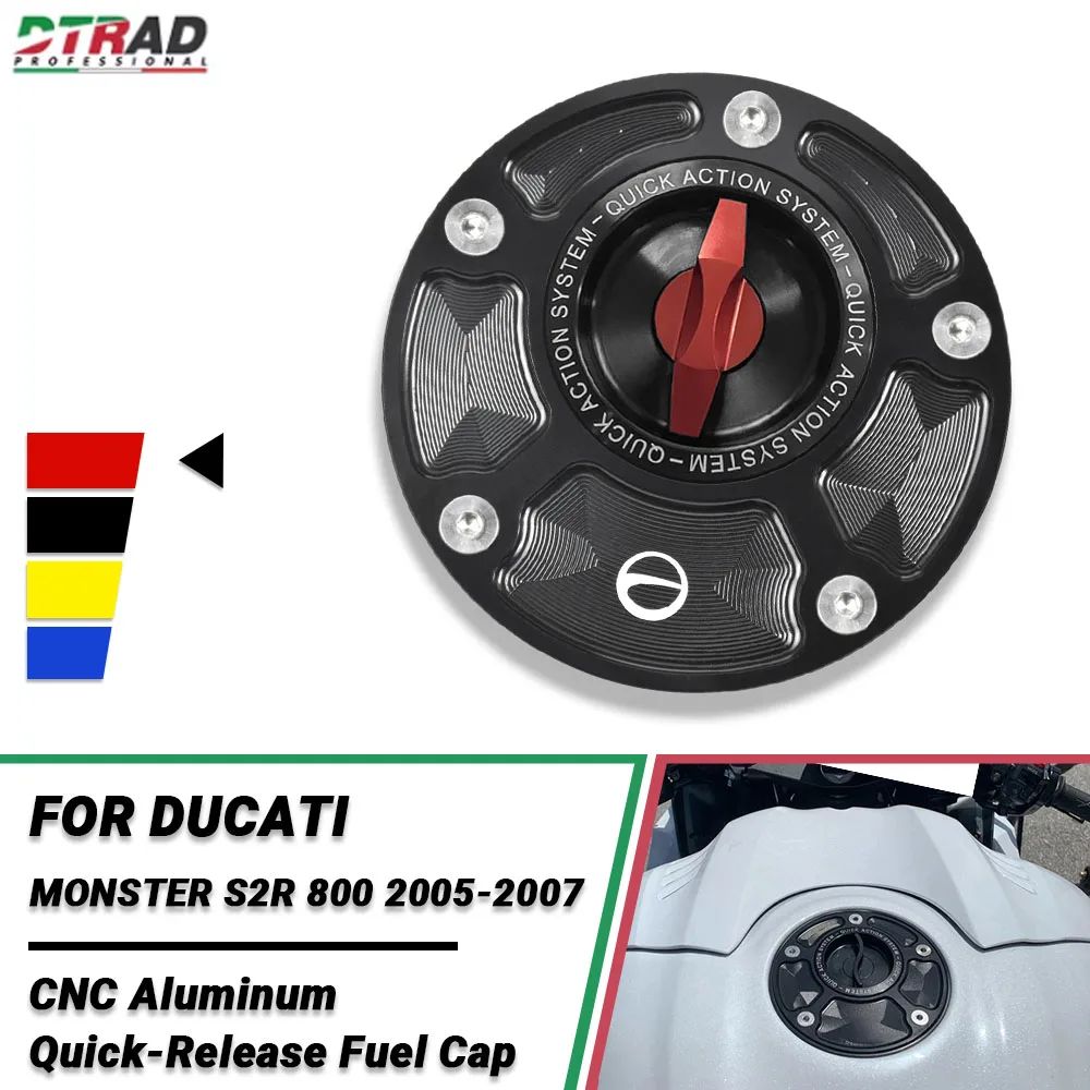 

Motorcycle CNC Fuel Tank Cap For DUCATI MONSTER S2R 800 2005 - 2007 Accessories Quick Release Gas Fuel Tank Cover Cap